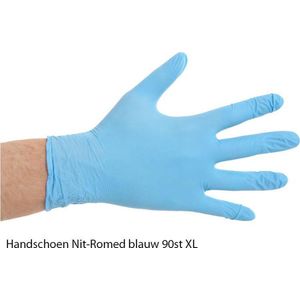 Romed Nitromed Handschoenen 100 stuks XL - (90 stuks) Romed - Blauw - Nitril en Vinyl - Poedervrij en latexvrij