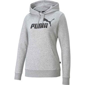 Puma - ESS Hoody FL Big Logo Women - Grijze Hoodie-XXL