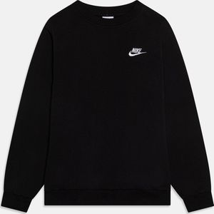 NIKE K NSW CLUB FLC CREW LS LBR Unisex Sporttrui - Zwart - Wit - Maat XS
