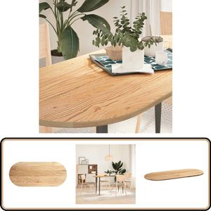 vidaXL Ovaal Tafelblad 140x60x2 cm Eikenhout Eikenhouten Tafelblad - Oval Tafellaag - Salontafelblad - Eetkamertafelblad - Vintage Tafelblad