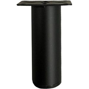 Zwarte ronde meubelpoot hoogte 10 cm
