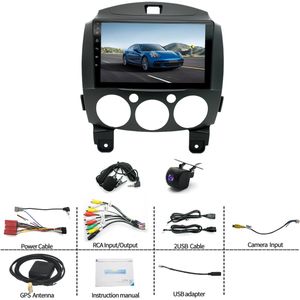 9-Inch Android 15 Car Radio (2GB+64GB) for Mazda 2 2007 - 2013, Compatible with FM/RDS, DAB+, CarPlay & Android Auto, Equipped with WiFi, Bluetooth, Mirror Link, Split Screen and GPS Navigation