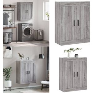vidaXL Wandkast 69,5x34x90 cm bewerkt hout grijs sonoma eikenkleurig - Wandkast - Wandkasten - Hangkast - Hangende Kast