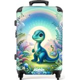 NoBoringSuitcases.com® - Kindertrolley jongens met dino - Reiskoffer kinderen - 20 kg bagage