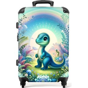 NoBoringSuitcases.com® - Kindertrolley jongens met dino - Reiskoffer kinderen - 20 kg bagage