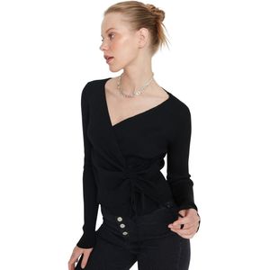 Trendyol Groene Tunnelkant Gedetailleerde Gebreide Trui