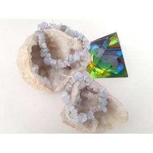 Elastisch split armband chalcedoon