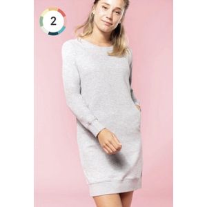 Jurk Dames XS Kariban Light grey heather 91% Katoen, 9% Polyester