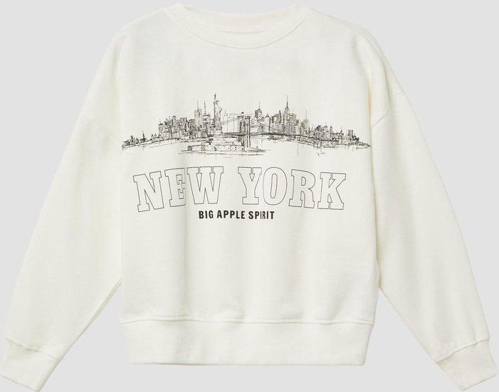 Sweatshirt - Oversized - Met Opvallende Print - Geborstelde Binnenkant - Boxy Fit