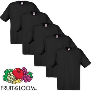 Fruit of the Loom T-shirt maat XXL 100% katoen 5 stuks (zwart)