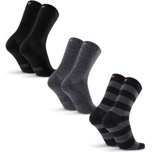 DANISH ENDURANCE Merinowol Sokken met Knoop - Warme Sokken - voor Dames en Heren - 3 Paar - Meerkleurig - Maat 39-42