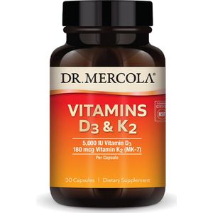 Dr. Mercola - Vitamins D3 5000 IU & K2 MK-7 180 mcg - 30 capsules