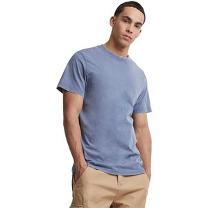 Build your Brand Acid Washed Round Neck Tee BY190 - Vintage Blue - XXL
