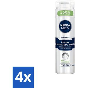 Nivea - Men - Sensitive Shaving Foam - Beschermt Tegen Irritaties - 250 ml - Voordeelverpakking - 4 stuks
