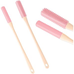 2Pcs Toe Cleaning Brush - Foot Scrubber - Soft Rubber Foot File - Long Handle Toe Brush - Soft Cleaning Bath Brush - Bath Accessories voor Vrouwen
