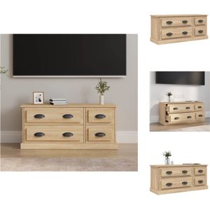 vidaXL Tv-meubel Sonoma Eiken - 100 x 35.5 x 45 cm - Trendy ontwerp - Duurzaam materiaal - Voldoende opbergruimte - Stevig blad - Flexibele installatie - Kast