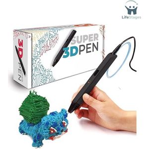 LifeStages - 3D Pen Starterspakket - Super 3D-pen - 3D-Printpen Compatibel met ABS en PLA 1,75 mm