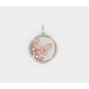 Silventi 732401040 - hanger - Brass - 25 mm doorsnee - Vlinder - Staal - Rosegoudkleurig plating