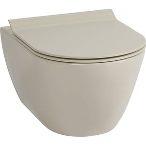 Ben Segno Hangtoilet - Xtra Glaze+ Free Flush - Mat Beige - WC Pot - Toiletpot - Hangend Toilet - Excl. Toiletbril