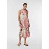 COMMA Jurk  donkerbruin / lichtgroen / pink / offwhite