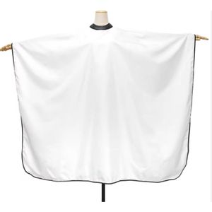 Kapperscape voor volwassenen, kapmantel met kliksluiting, kapmantel met siliconen kraag, drukknoopsluiting, wit