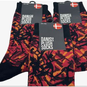 Deense Pluche Sokken-Rood-3 PAAR- maat 40-43