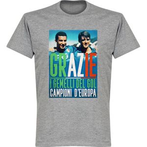 Grazie Gemelli Vialli & Mancini T-Shirt - Grijs - 3XL