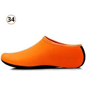 Livano Waterschoenen Voor Kinderen & Volwassenen - Aqua Shoes - Aquaschoenen - Afzwemschoenen - Zwemles Schoenen - Oranje - Maat 34