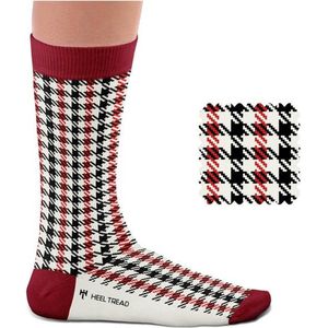 Heel Treed herensokken Pied de poule rood
