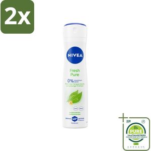 Nivea - Deodorant - Spray - Fresh Pure - Langdurige Frisheid - 150 ml - Voordeelverpakking - 2 stuks - Geur - Geurbescherming