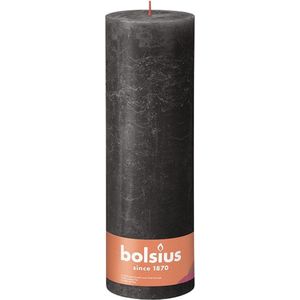 4 stuks Bolsius antraciet rustiek stompkaarsen 300/100 (200 uur) Eco Shine Stormy Grey