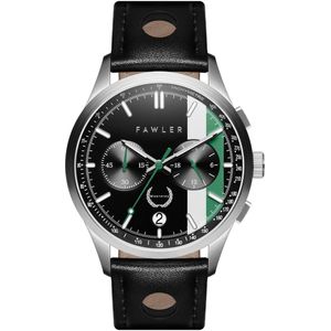 Fawler Monterey Wit & Groen Race Horloge voor Mannen