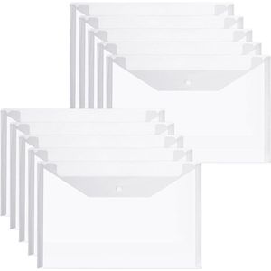 10 stuks A4-documentenmappen met knop voor documenten certificaten kwitanties kantoor en scholen