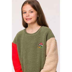 Woody - Pyjama - Kakigroen - Kids - 100% Polyester Teddy