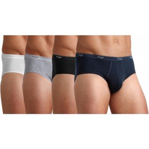 Set van 4x stuks sloggi ondergoed basic marine blauw midi heren slip 95% katoen/5% elasthan, maat: M