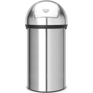 Brabantia Push Bin Prullenbak - 60 liter - Matt Steel