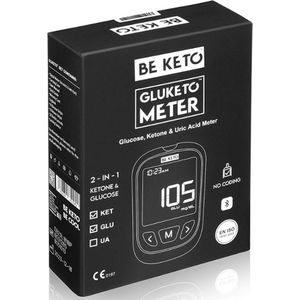 Be Keto | GluKeto Meter | Blood Glucose & Ketone Meter | 1 x 0,25 kg | Ketose dieet | Ketonentest