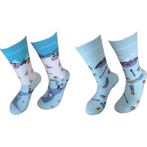 2 PAAR - Verjaardag cadeau - Grappige sokken - Kerst sokken - Mismatch Sokken - Leuke sokken - Vrolijke sokken - Luckyday Socks - Kerst Cadeau sokken - Sokken waar je vrolijk van wordt - Maat 36-41