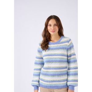 Damart - Trui met pofmouwen gestreept - Dames - Blauw - XS