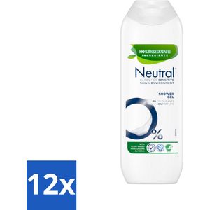 12 x Neutral - Douchegel - Gevoelige Huid - 0% Kleurstof & Parfum - Met Plantaardige Glycerine - 250 ml - Douchegel - Gevoelige Huid - Hypoallergeen - Zonder Kleurstoffen - Zonder Parfum