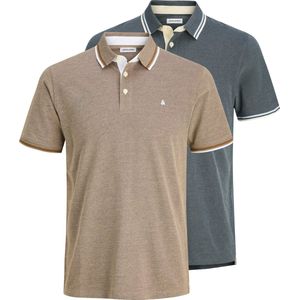 JACK & JONES - JJEPAULOS - Poloshirt - Duifblauw - 2 Pack