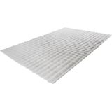 Lalee Harmony - 3d Vloerkleed - Tapijt – Karpet - Hoogpolig - Superzacht - Fluffy - Shiny- 3d blokjes- rabbit 120x170cm Zilver grijs