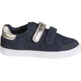 Leren Sneakers - Bruin - Meisjessneakers met Klittenband en Gouddetails