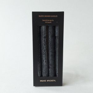 Home Society - kaarsen set 4 stuks - chuncky - zwart - 25x2,5cm