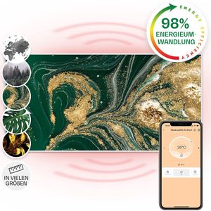 Klarstein Wonderwall Air Art Slimme Infrarood Verwarming - Warmtepaneel - 120X60 Cm - 700 W - 14 M² - Design Front - App Controle - Geruisloos - Wandmontage - Afstandsbediening - Praktisch - Thermostaat - Weektimer - Ip44 - Motief: Draaikolk