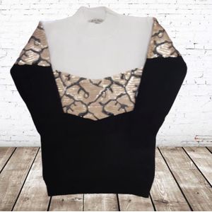 Meisjes trui met pailletten P806 zwart -s&C-110/116-Trui meisjes