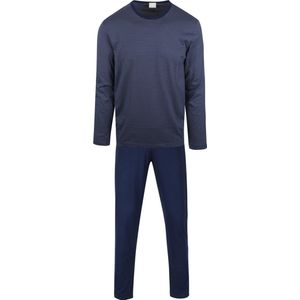 Mey - Nachtkleding Lang Strepen Blauw - Heren - Maat 48 - Modern-fit