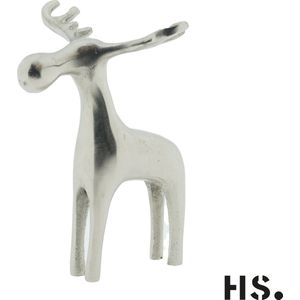 Home Society - Deco Hert - Luster - Maat L - Zilver - Metaal - 14.5x13x18xm