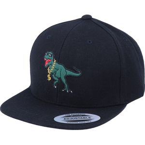 Hatstore- Kids Thug Life T-Rex Applique Black Snapback - Kiddo Cap Cap