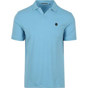 No Excess - Poloshirt Riva Solid Blauw - Regular-fit - Heren Poloshirt Maat L
